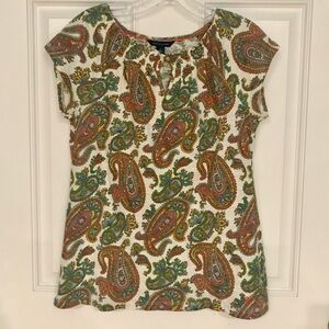 TOMMY HILFIGER Shirred Paisley Knit TOP